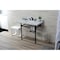 Kingston Brass 36 Carrara Marble Console Sink with Stainless Steel Legs, Marble WhiteMatte Black LMS3622M80ST - alternate 6